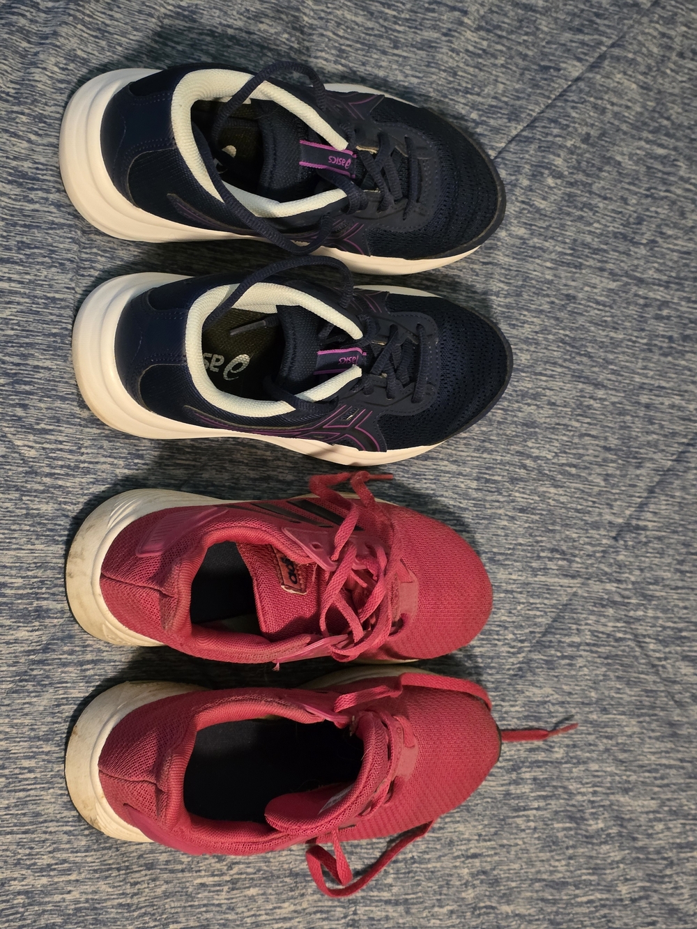 Kids Athletic Sneakers - Navy and Pink